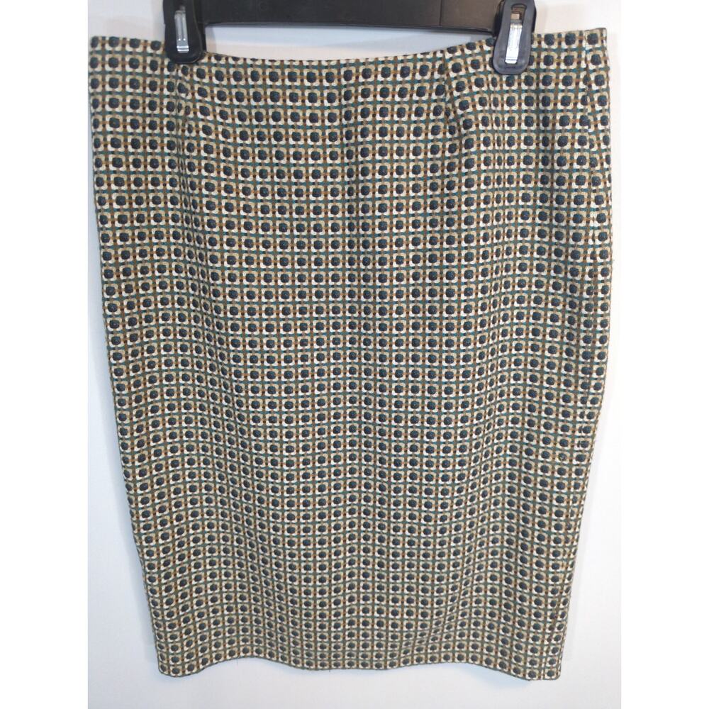 Nine West‎ Wool Blend Multicolor Pencil Skirt Women's Size 10 Corpcore Preppy